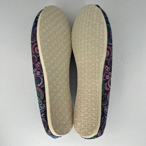 Womens Multicolor Paisley Loafer Shoes Slip On Low Top Round Toe Flats Size 8 - Picture 8 of 9